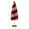 Hello Honey® 13" Red & Cream Striped Sisal Bottle Brush Swirled Tree with Wood Base